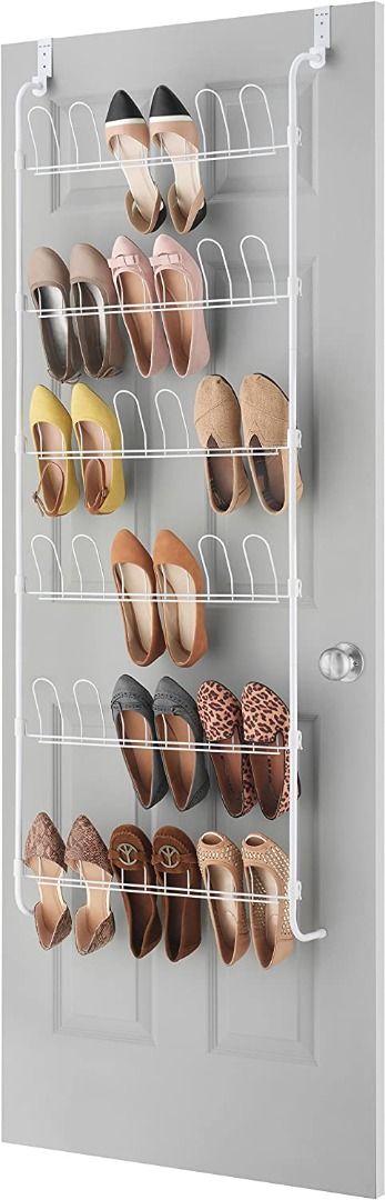 Whitmor - Black Dual-Sided 4-Tier Shoe Rack