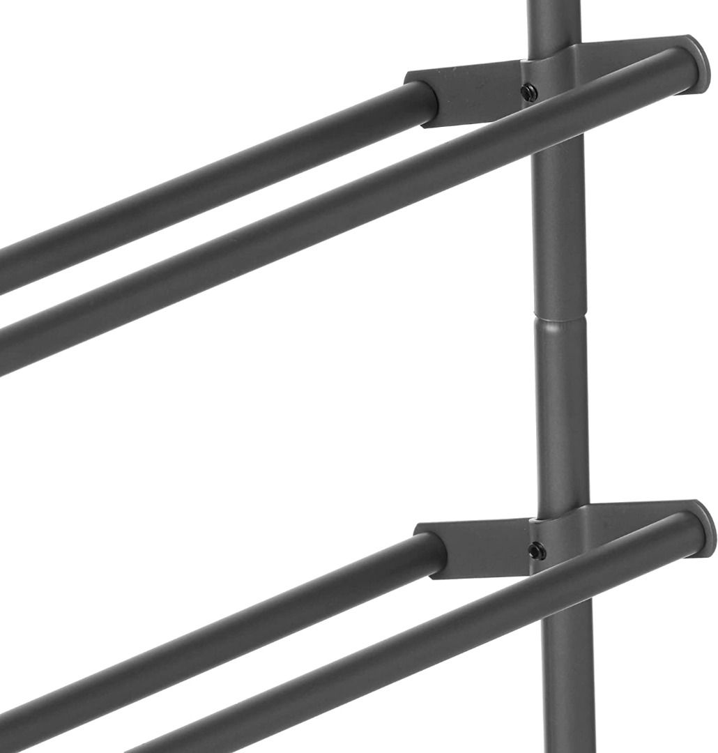 Whitmor Door Shoe Rack 7.5x22.625x41.80 Gunmetal Gray Furniture