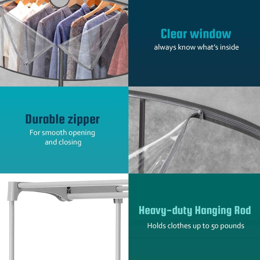 Whitmor wide portable wardrobe clothes closet organizer with rack shop