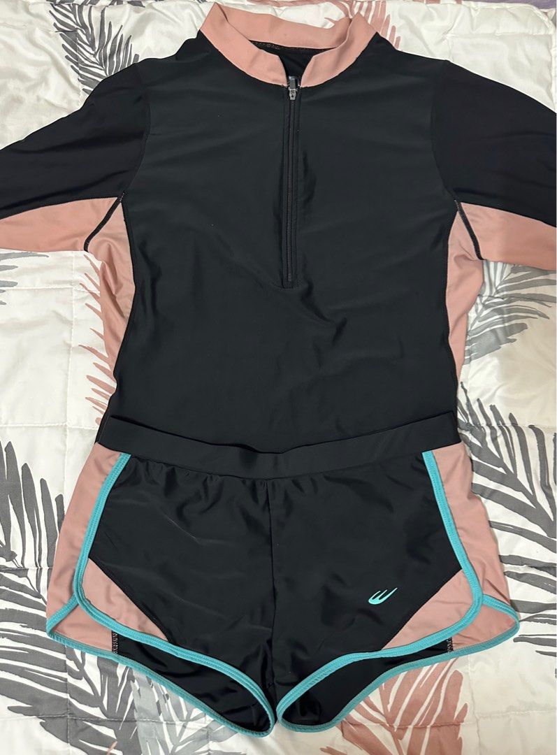 World Balance Rash Guard and Shorts Set, Women's Fashion, Swimwear