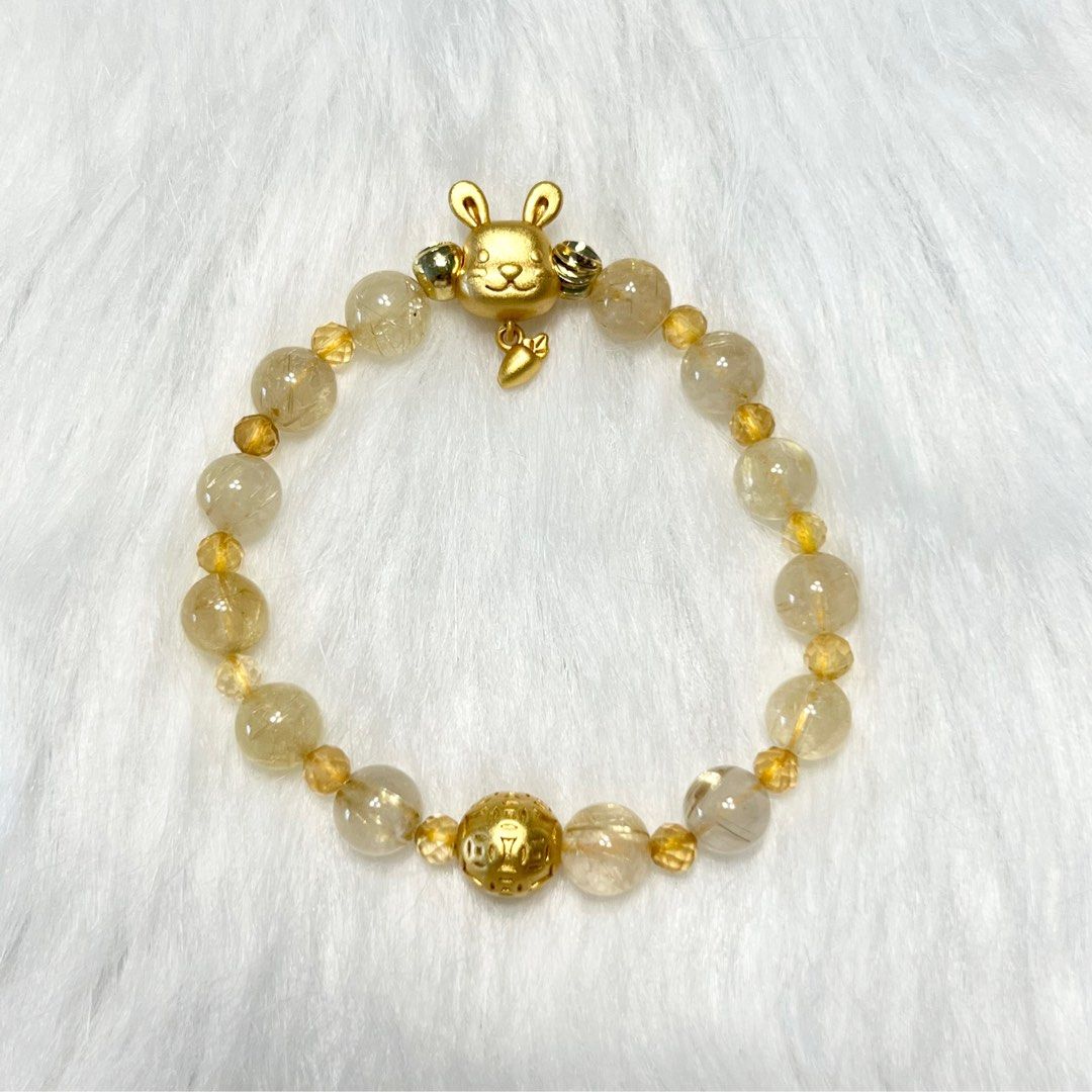 Citrine bracelet with rabbit sign on sale