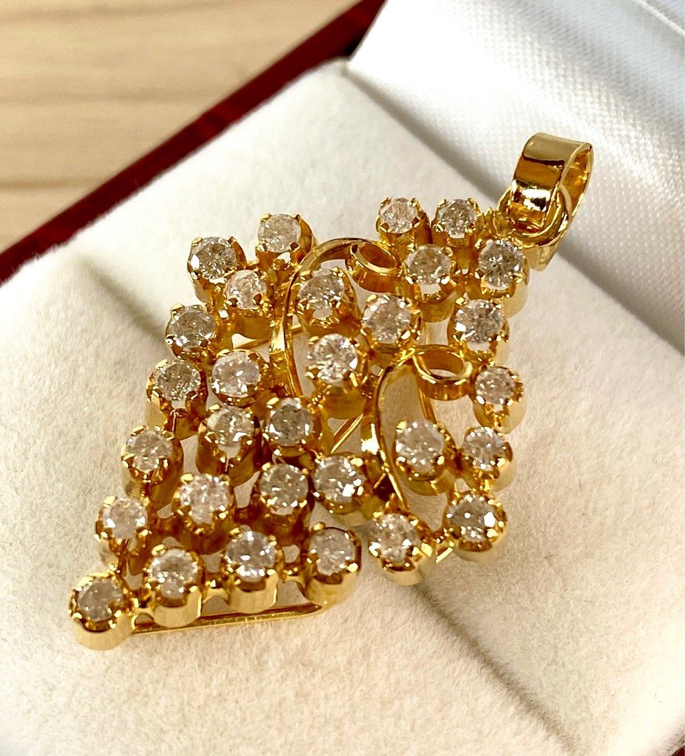 Real gold diamond hotsell pendant