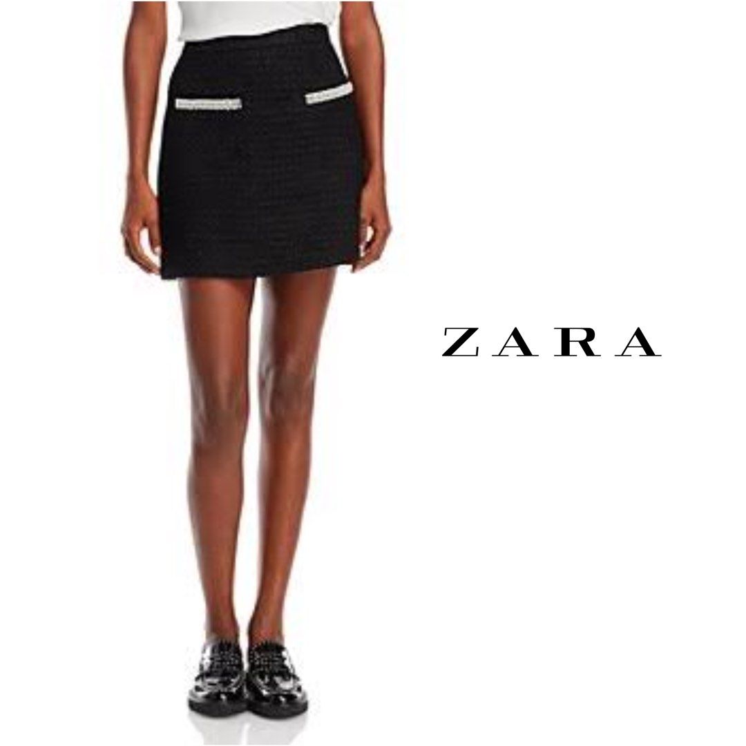 Black and hotsell white skirt zara