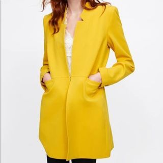 Zara blazer coat yellow