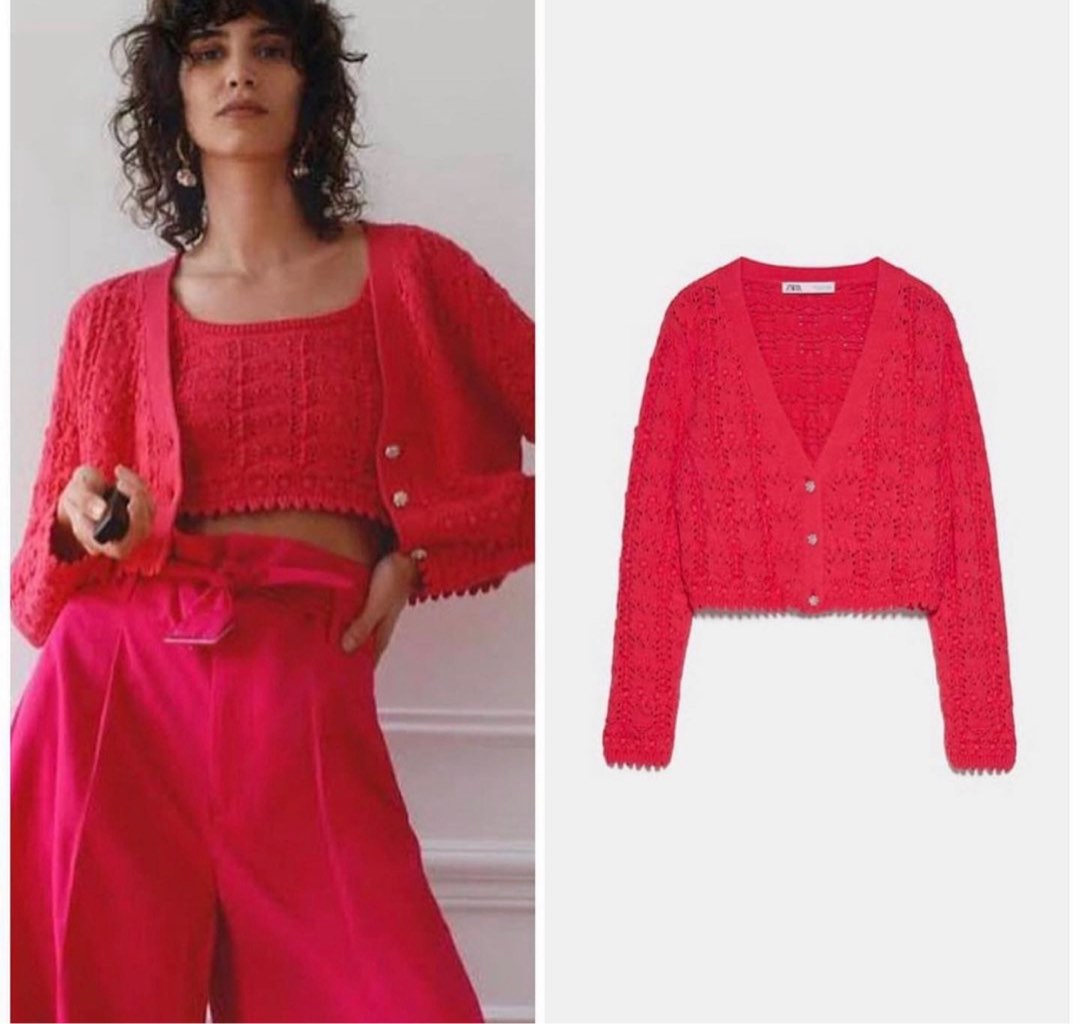 Zara crochet cardigan on Carousell