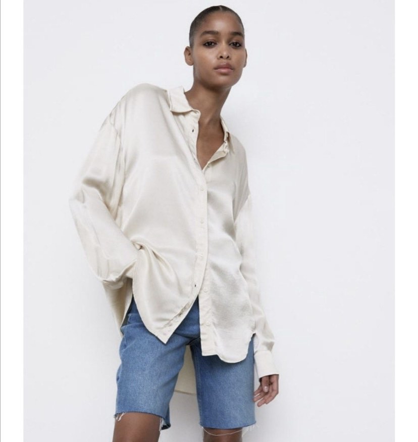 White satin blouse zara store