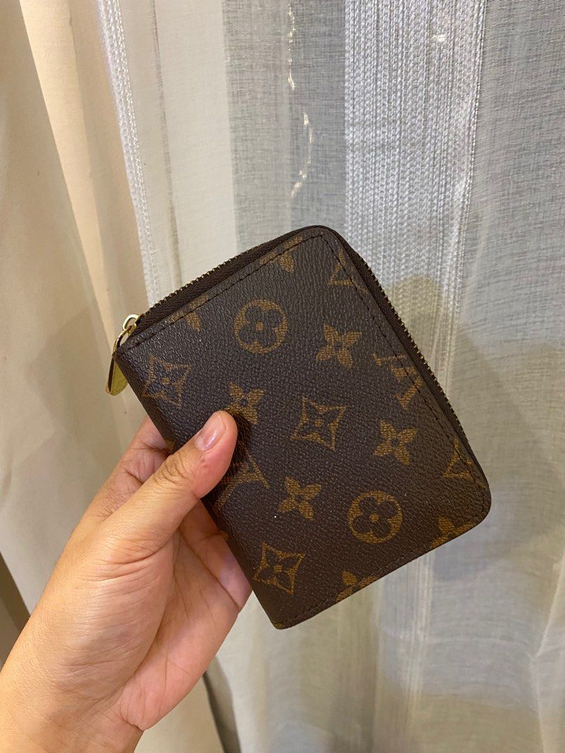 LOUIS VUITTON LV MONOGRAM LEATHER COIN PURSE GOLD ZIPPER WALLET