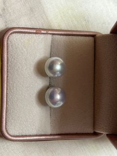 11mm freshwater pearl g18k white gold stud earrings