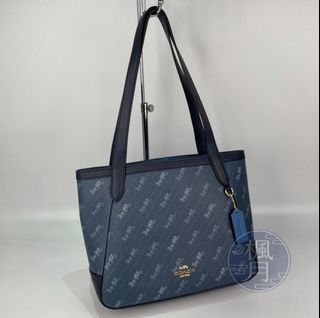 2023-150 COACH C4060 藍馬車 托特包 9成新 正貨