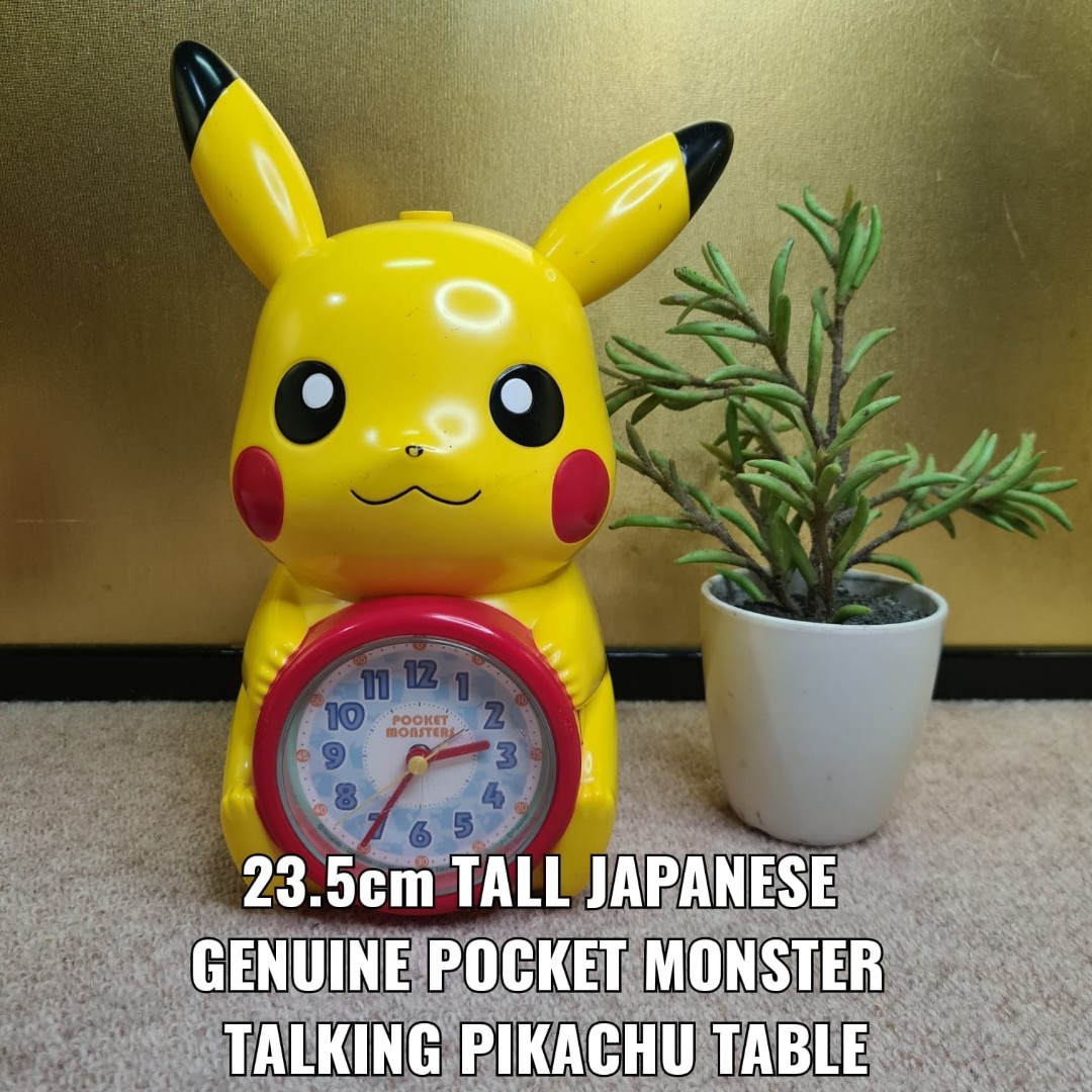 TALL JAPANESE GENUINE POCKET MONSTER TALKING PIKACHU TABLE ALARM  CLOCK - SEIKO (COLLECTIBLES), Furniture & Home Living, Home Decor, Clocks on  Carousell