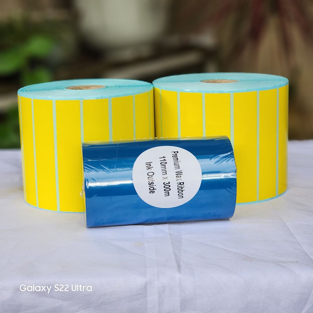 30x20 Yellow Satin Barcode Labels with Ribbon, Hobbies & Toys ...