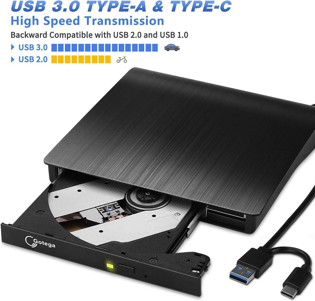  3688 pop up mobile external dvd rw usb 3 0 with usb c cable dvd disc