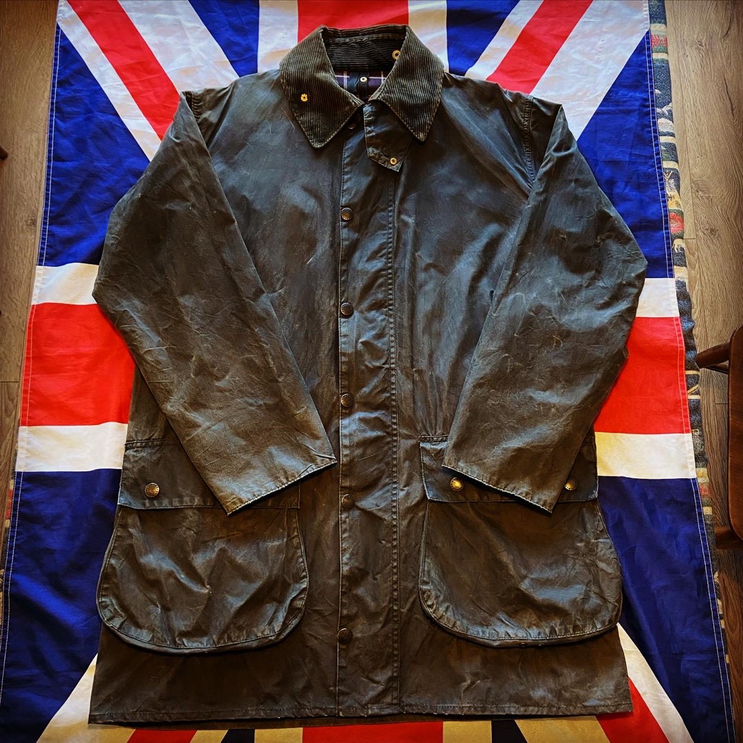 🇬🇧英國製80-90”Barbour A205 Border wax jacket 油蠟外套, 男裝