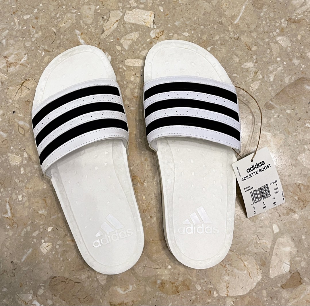 Original Adidas Adilette Boost Slides White Men s Fashion