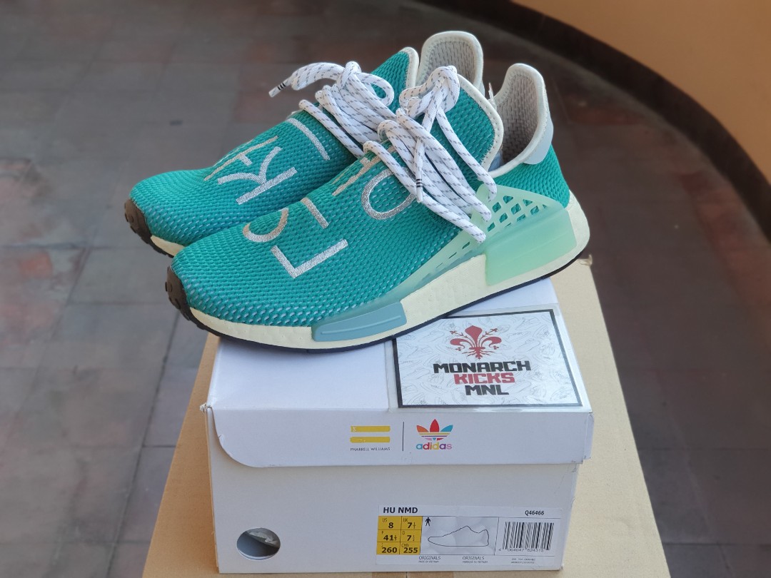 NEW ADIDAS PHARRELL WILLIAMS HU NMD HUMAN RACE DASH GREEN Q46466 SIZE 10