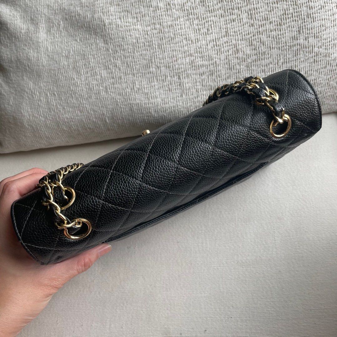 SOLD**AUTHENTIC CHANEL Caviar Medium 10” Classic Flap Bag 24k Gold  Hardware❤️, Luxury, Bags & Wallets on Carousell