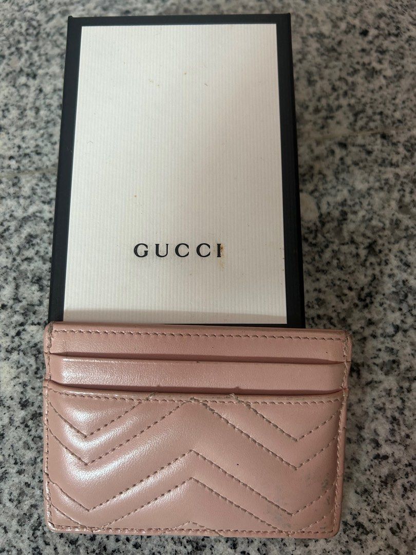 Gg marmont card case dusty pink cheap
