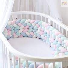 Baby crib braided bumper clearance