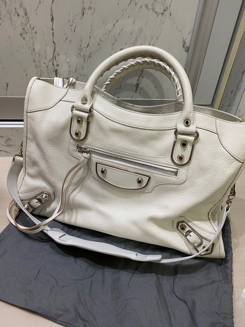 Balenciaga City Bag in White