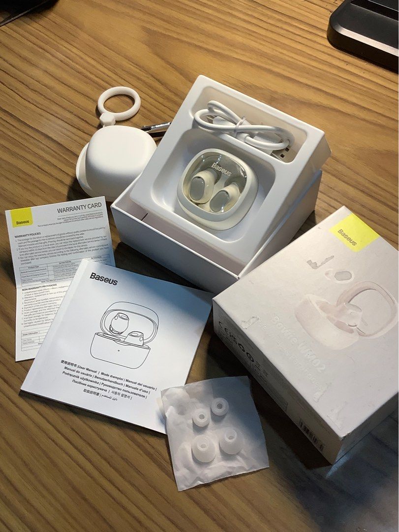 Baseus Bowie WM02 TWS White Bluetooth Earphones Stereo Wireless