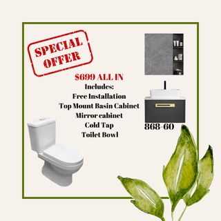 Toilet Bowl and Basin Cabinet Package Collection item 3