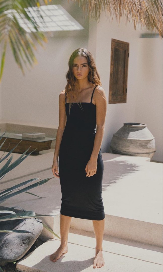 Black Cami Midi Dress, Women's Fashion, Dresses & Sets, Dresses on Carousell