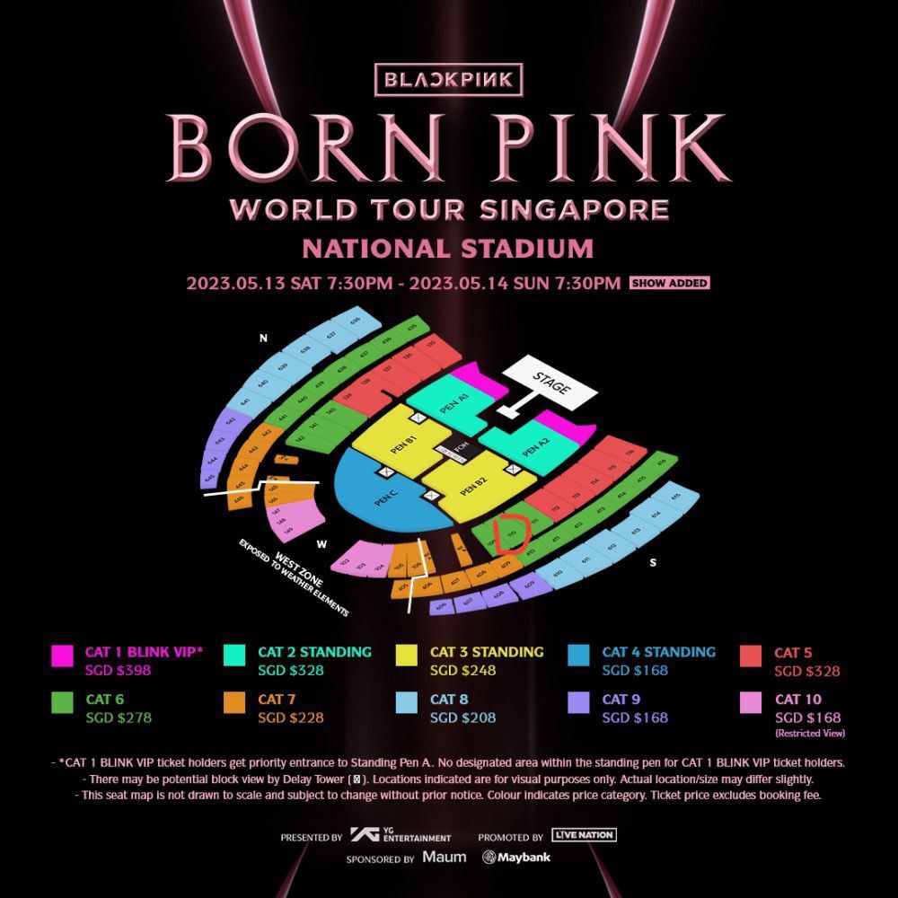 BLACKPINK TICKET SINGAPORE 2023 NATIONAL STADIUM, Tickets & Vouchers