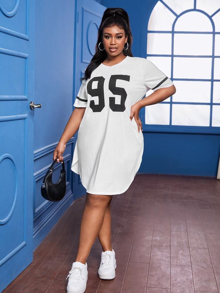 Shein t shirt dress plus size 2025