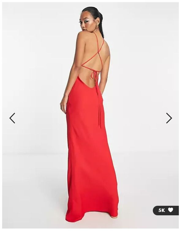 asos red maxi dress Design - - Women - Polyester/Spandex - 4 US The ASOS DESIGN mesh long sleeve maxi dress with twist detail in red is a stunning choice for elegant occasions ASOS Design - Maxi Dress