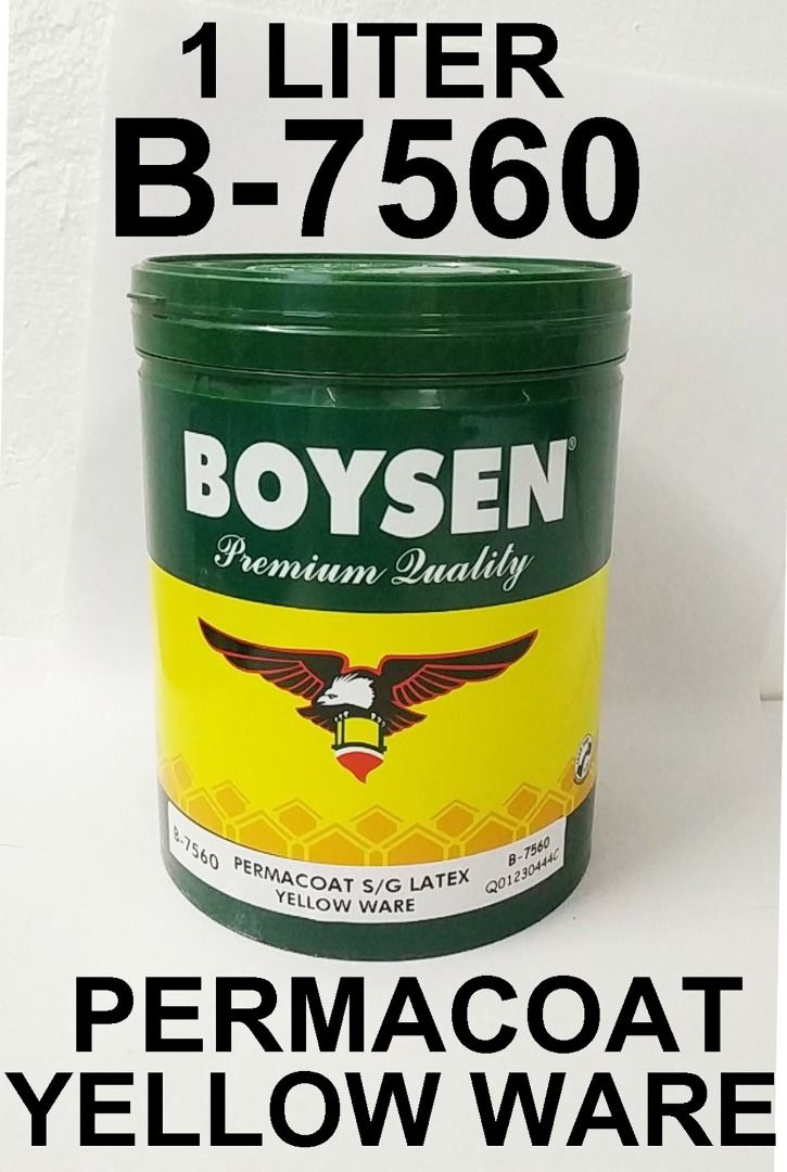 BOYSEN B7560 PERMACOAT SEMI GLOSS LATEX YELLOW WARE ( 1 LITER