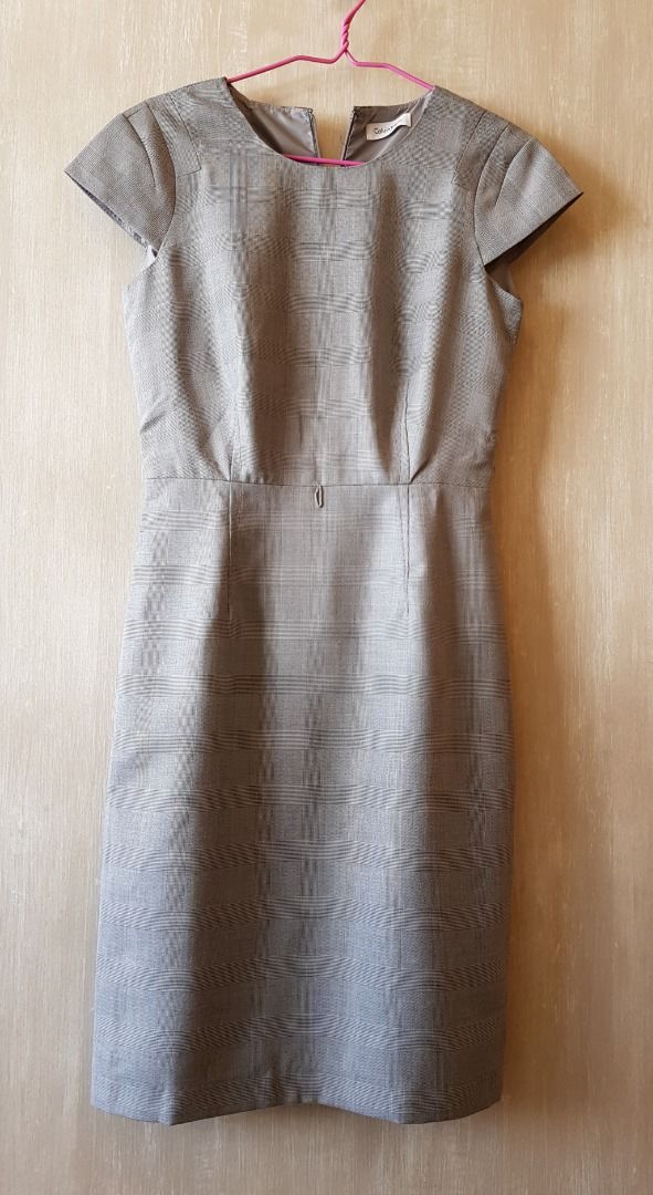 Calvin klein plaid sheath online dress