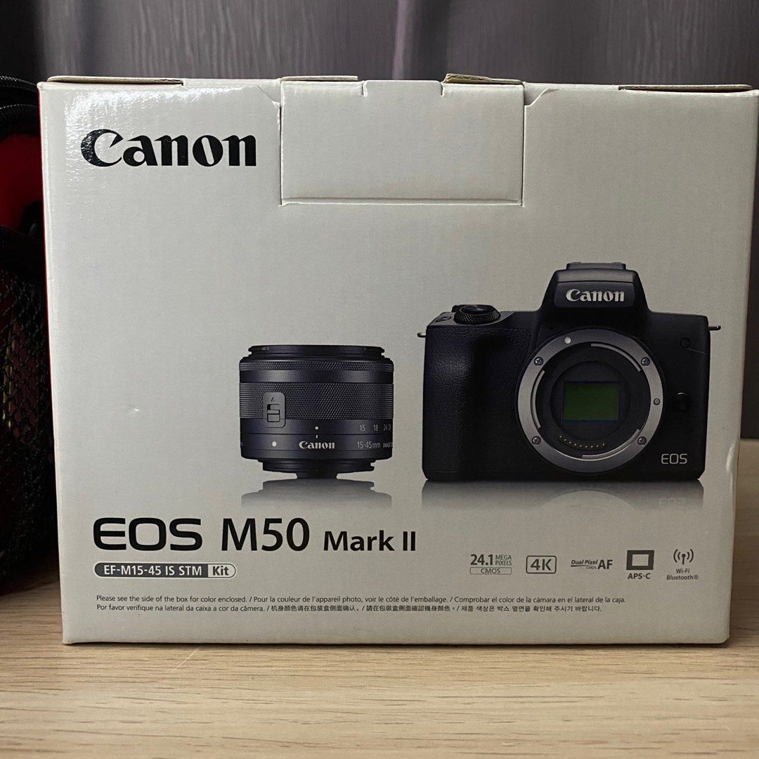 Canon EOS M50 Mark II 1K Shutter Count!! With Kit Lens & Rode Microphone (Include Box, Bag, 2