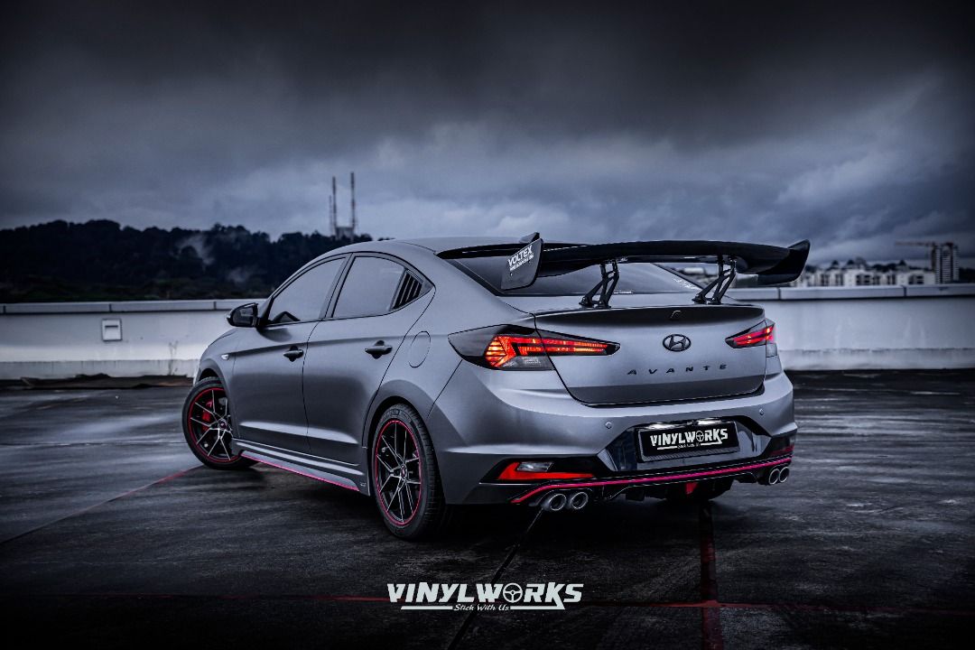 Car Wrap - Hyundai Avante Full Car Exterior Wrap (3M Satin Dark Grey ...