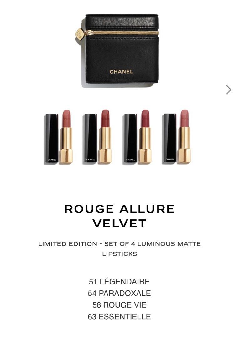 Chanel limited edition rouge allure velvet and bag, Beauty & Personal Care,  Face, Makeup on Carousell