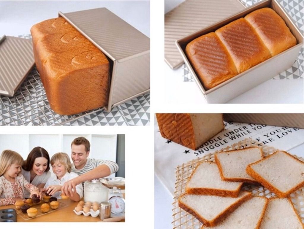 Loaf Pan 2 Pack, 1 Lb Non-stick Bread Pan With Lid Carbon Steel Corrugated  Bread Toast Box Mold With Cover For Bakeware Bread, For Oven Baking