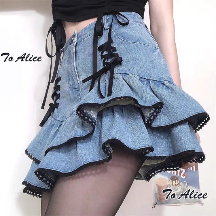 Cute Denim lace skirts new with tag Women s Fashion Bottoms