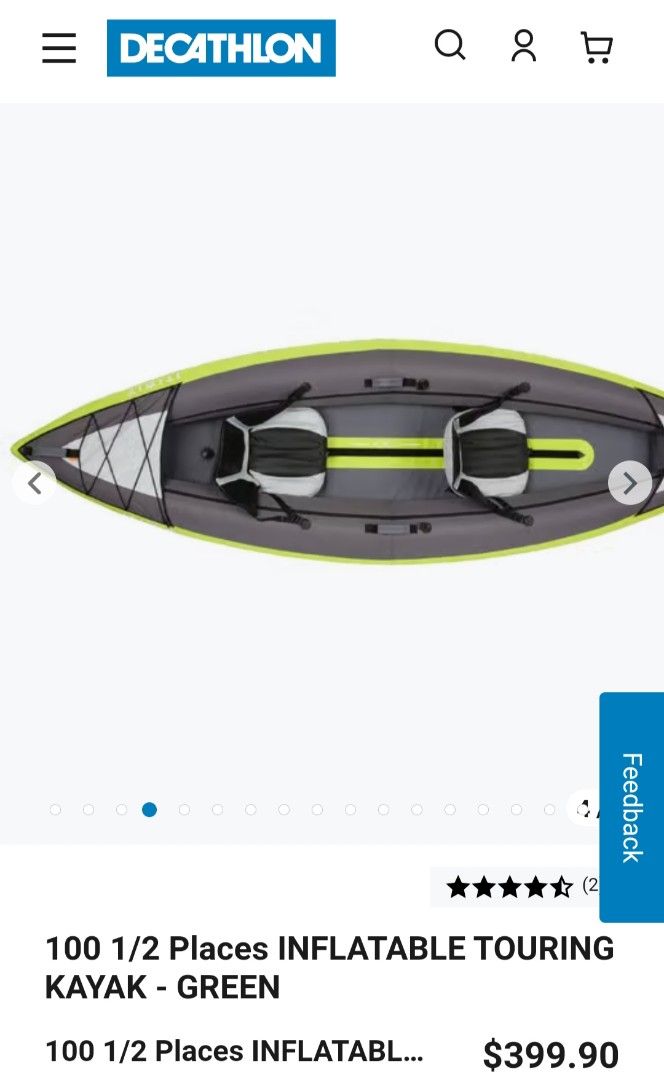 Decathlon Inflatable Kayak 2person + Forclaz Duffel Bag, Sports