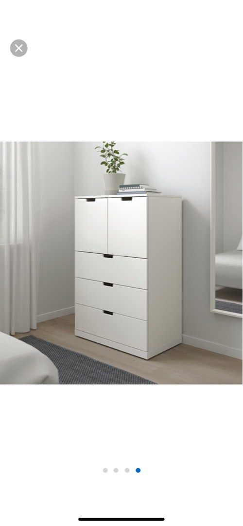Drawer NORDLI Chest of 5 drawers White 80 122 Furniture Home