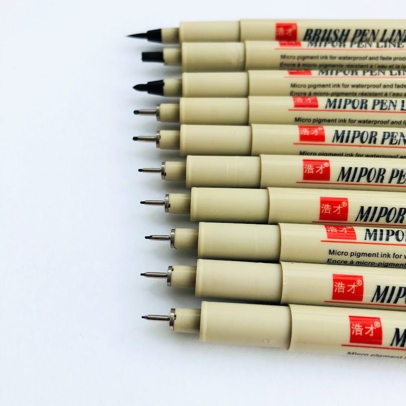 Fineliner Pens 10 Nibs Black Ink / Color Fineliner Pens / Muji Style