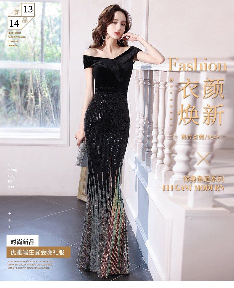 Glitter evening shop dress