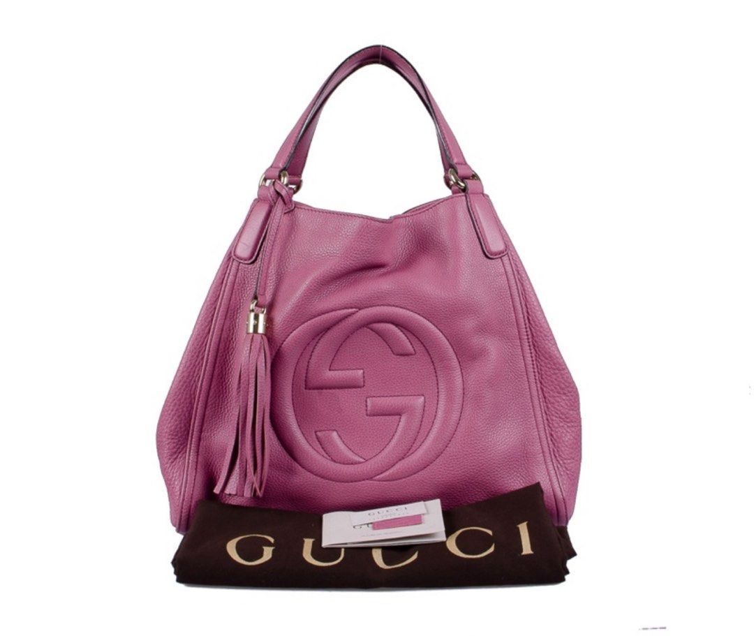 GUCCI Soho Pink Leather Medium Tote Bag Luxury Bags Wallets on Carousell