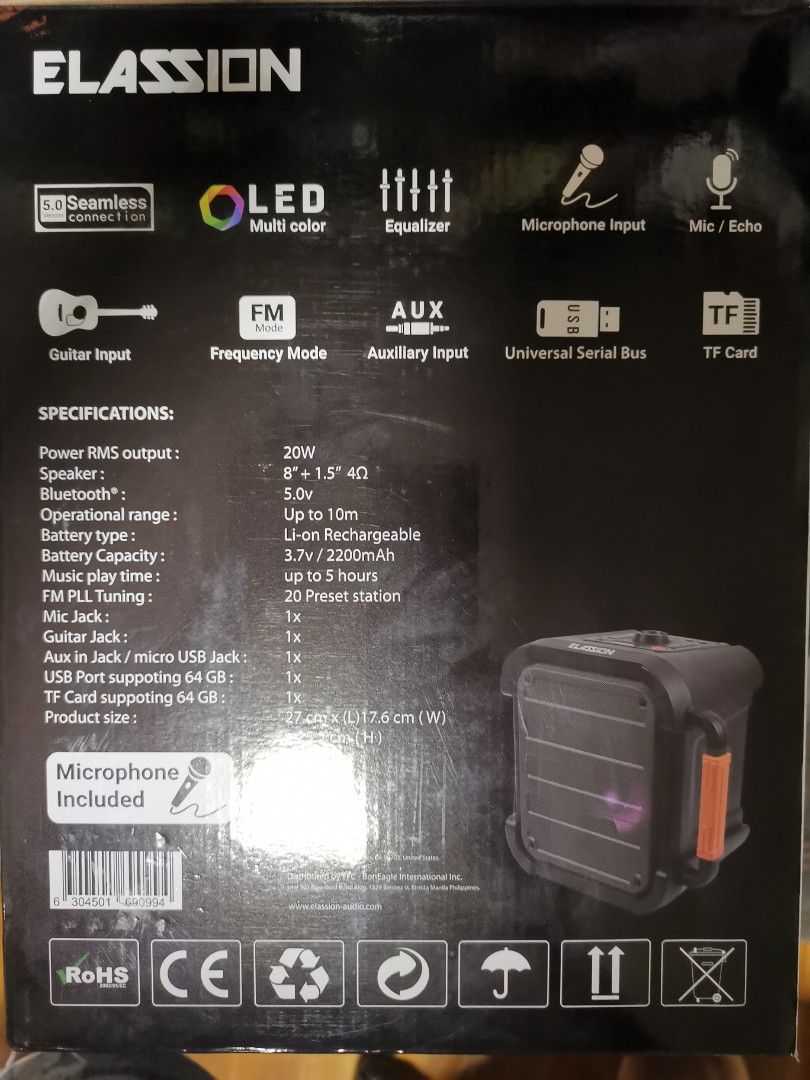 Guitar amp with mic outlet (Category: Soundbars, Speakers & Amplifiers) located in Pasay City. Submitted by buzergo (Listing ID 1219912676, Image 2). Description: Elassion strum guitar amplifier under warranty 12 months from 09March 2023.... MALL OF ASIA, Pasay city, oceanaire (beside sea residences) ±6596337757. ±09267300222 whatsapp or viber.
