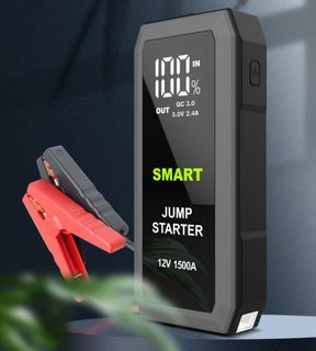 GXM 16000mAH 1500A Car jump Start Portable Car Battery Starter Auto Battery Booster Pack with Smart Safety Jumper Cable, Fast Outputs 3.0 Power Bank