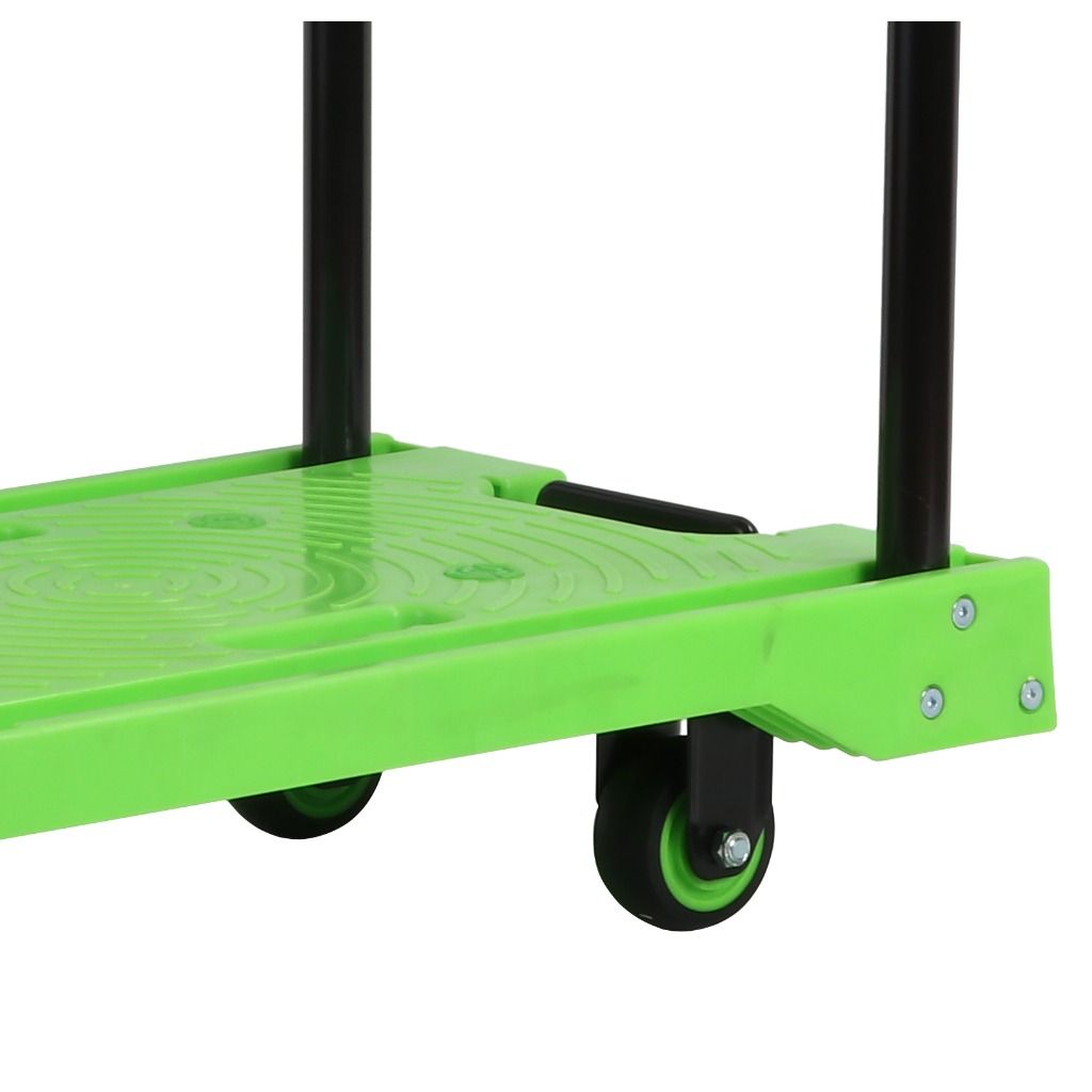 Hand Trolley ( Foldable ) Loading Weight 100kg ( Green) Installed ...