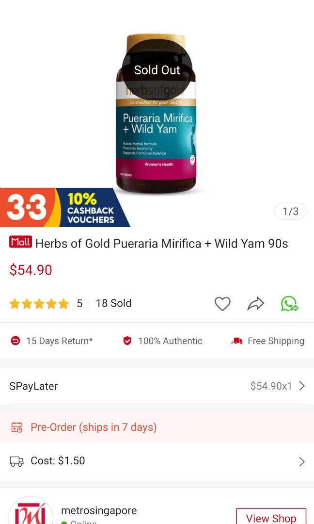 Herbsofgold Pueraria Mirifica + Wild Yam, Health & Nutrition, Health