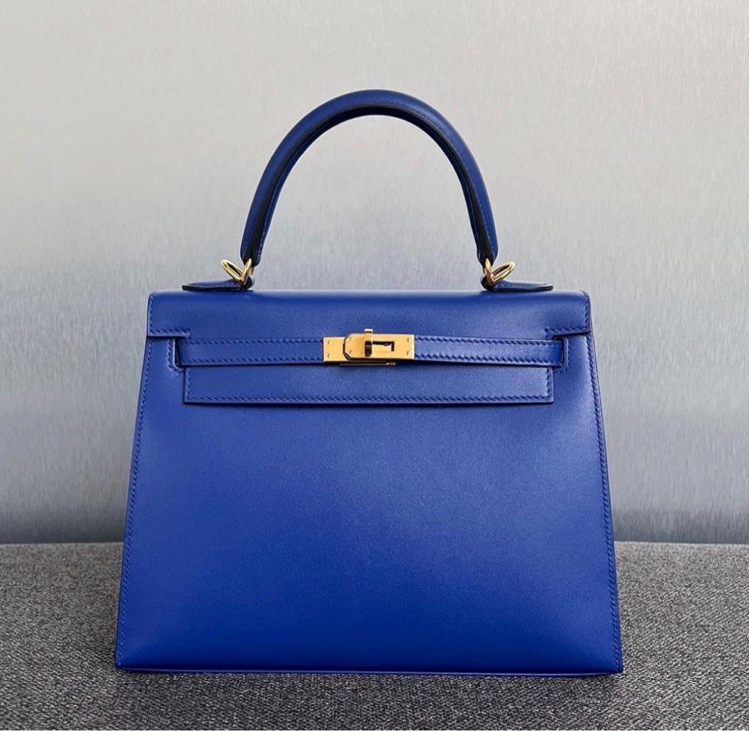 Hermes Kelly 25 Bleu Electrique Epsom, Luxury, Bags & Wallets on Carousell