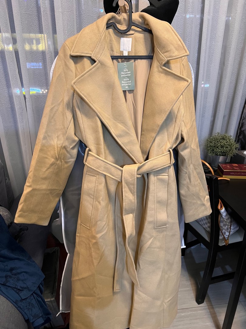 H&M long coat, Women's Fashion, Coats, Jackets and Outerwear on Carousell