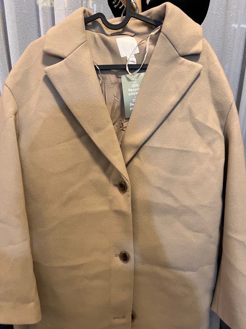 H&M long coat, Women's Fashion, Coats, Jackets and Outerwear on Carousell