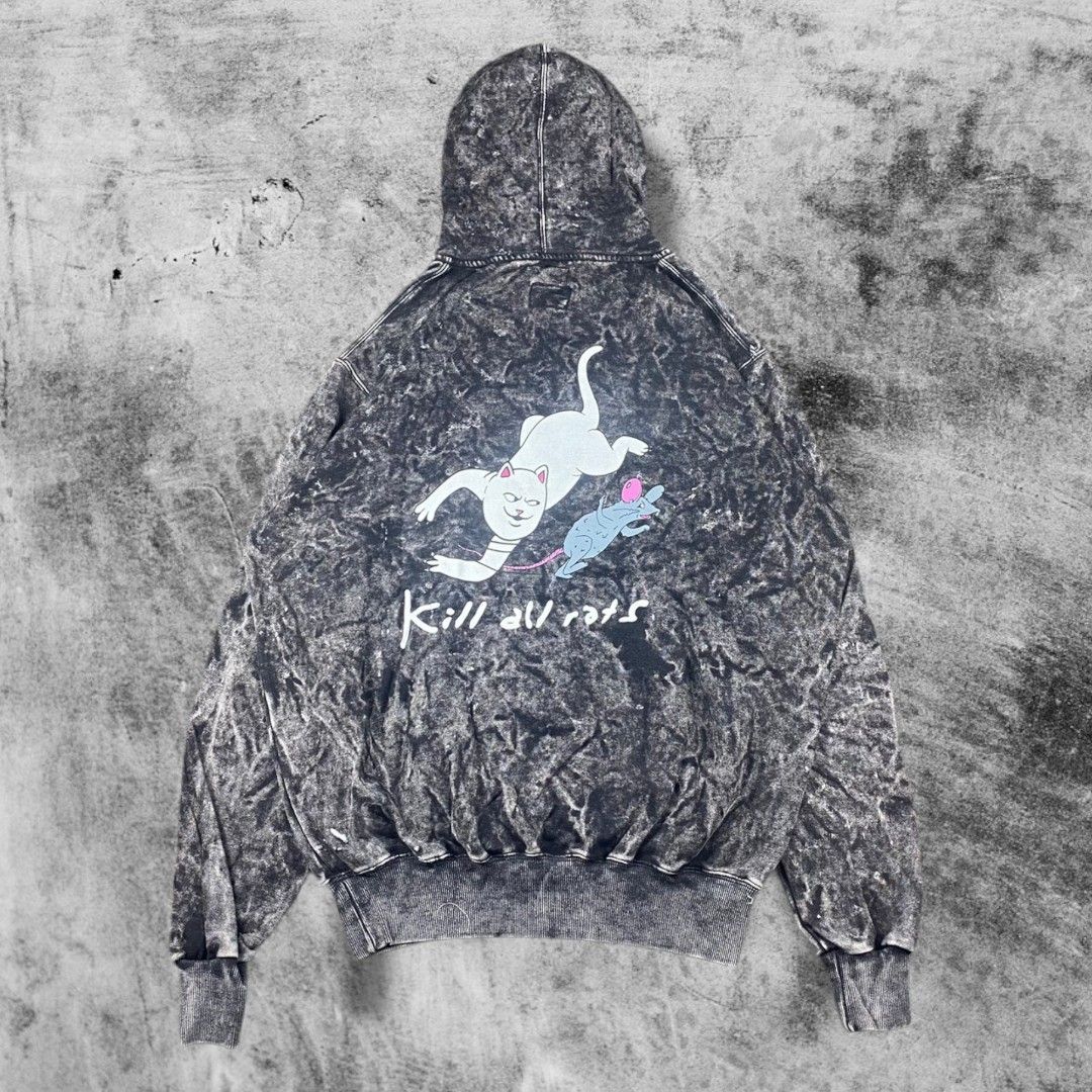 Hoodie Rip N Dip Kill All Rats Sandwash Tie Dye