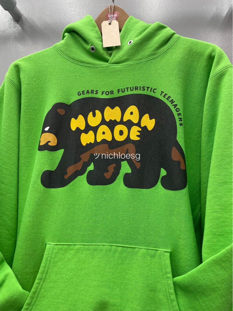 human made heavy weight hoodie #1 green - daterightstuff.com